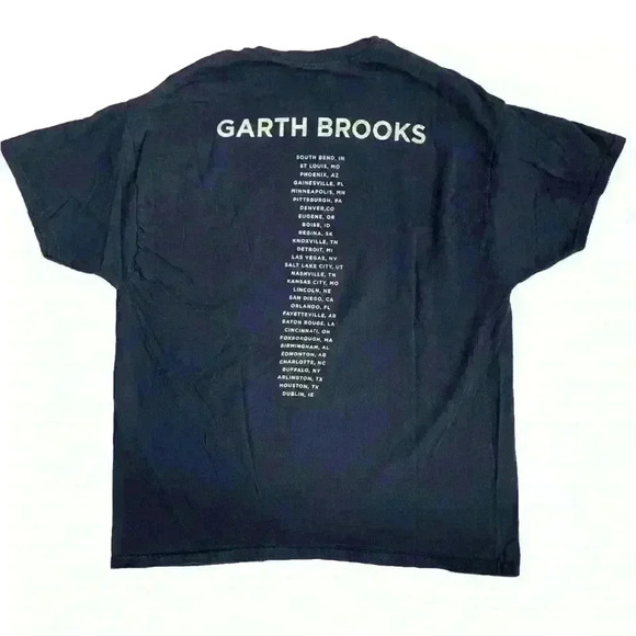 Garth Brooks Stadium Tour Hanes Mens Cotton Black T-Shirt Concert Tee Shirt XL - Picture 2 of 7